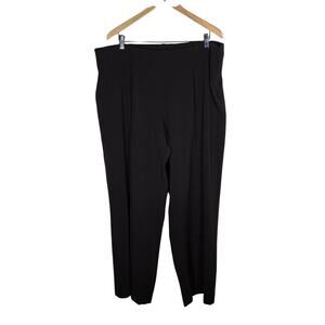 Vtg Soft Surroundings Plus 2X Pullon Brown Mocha Cropped Wide Leg Pant Classic